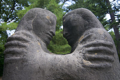 Close-up of statue in cemetery