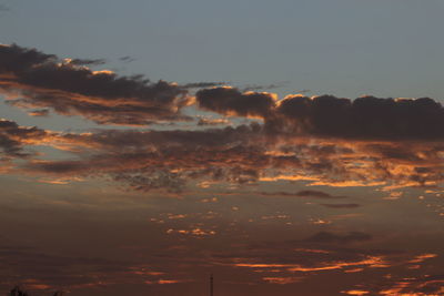 Low angle view of sky during sunset