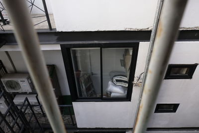 Low angle view of window on building