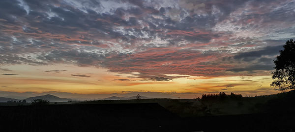 Scenic view of dramatic sky during sunset