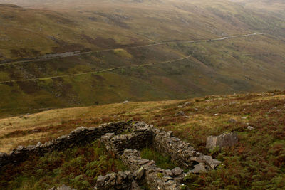 High angle view of land