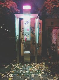 View of illuminated building