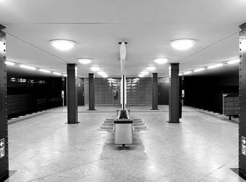 Empty walkway at night