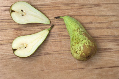 High angle view of fruits on table