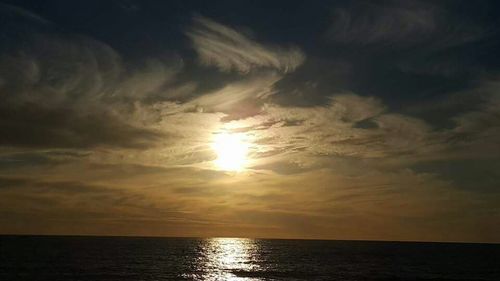 Scenic view of sea at sunset