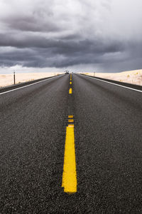 Bold yellow lined road in washington state