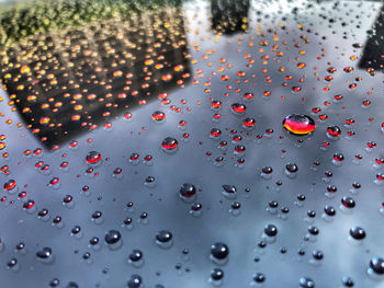 Full frame shot of wet glass window