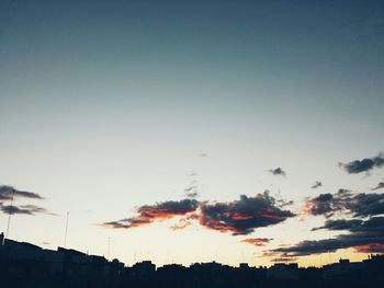 View of buildings at sunset