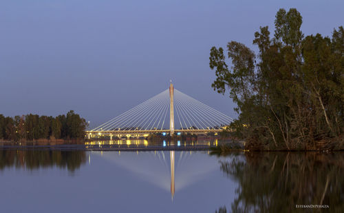 View of bridge over river against sky