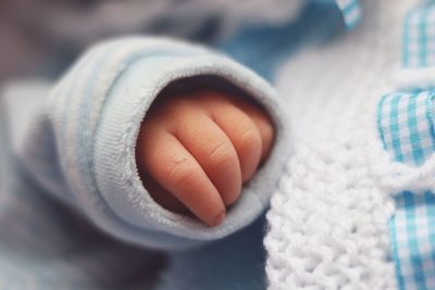 Close-up of baby hand