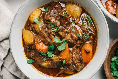 Beef stew recipe still life closeup