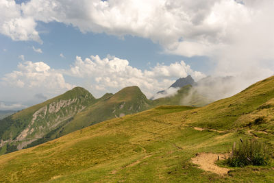 Scenic view of mountains against sky