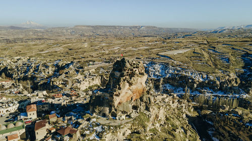 Aerial view of townscape against sky