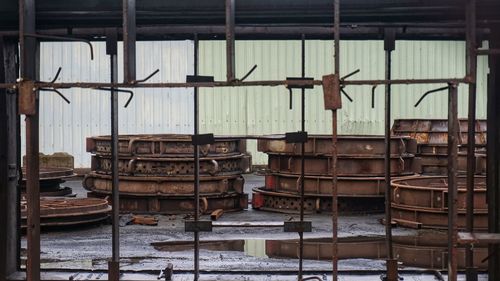 Old rusty machine part of abandoned building