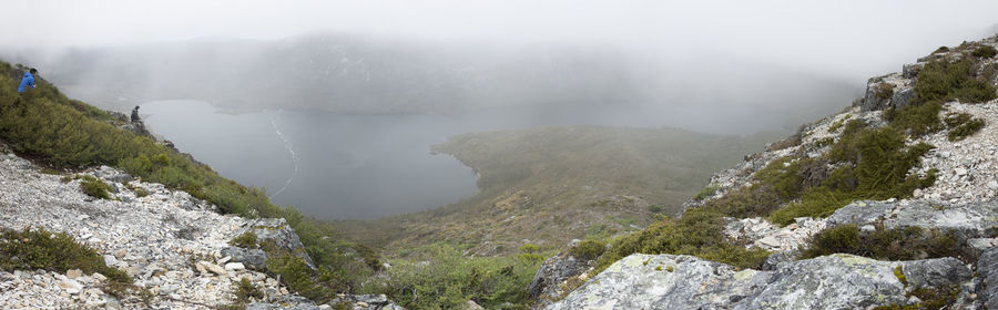 Scenic view of mountains during winter