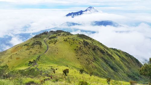 Idyllic view of mountains against sky