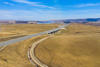 Aerial view of a highway. romania