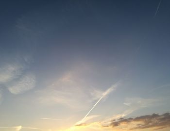 Low angle view of vapor trail in sky