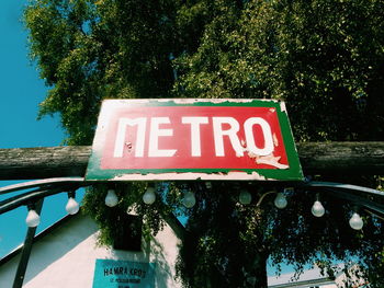 Low angle view of sign board