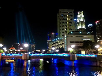 Illuminated city at night