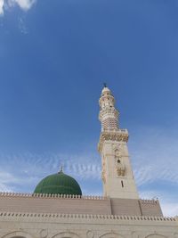 Low angle view of building against blue sky