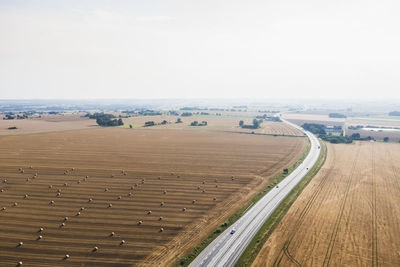 High angle view of rural landscape