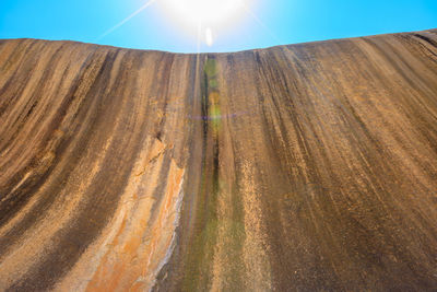 Panoramic view of desert against sky on sunny day