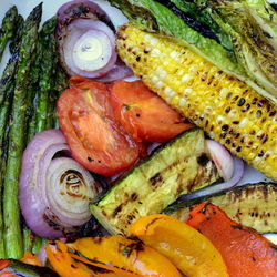 Close-up of grilled vegetables