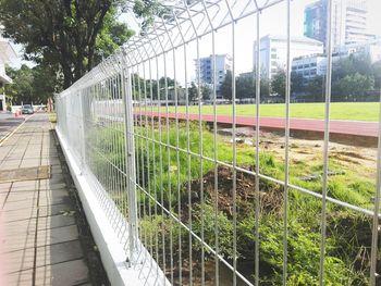 View of empty road in city