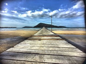 Empty pier over sea