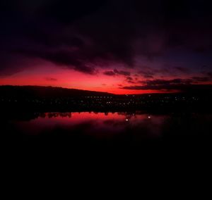 Scenic view of dramatic sky during sunset