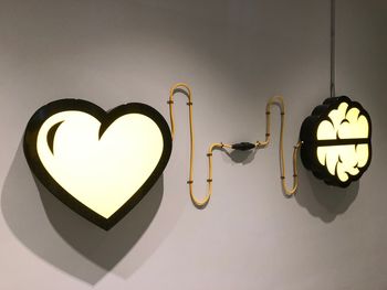 Close-up of heart shape hanging on wall