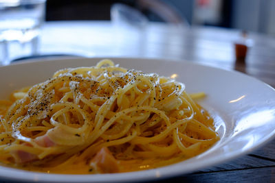 Close-up of served food