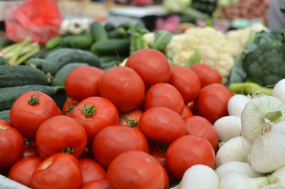 Close-up of fruits for sale at market stall