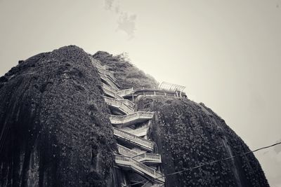 Low angle view of mountain against clear sky