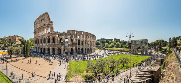 Panoramic view of historical building against sky