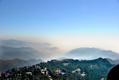 High angle view of townscape against sky