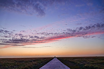 Scenic view of field against sky during sunset