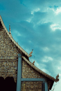 Low angle view of old building against sky