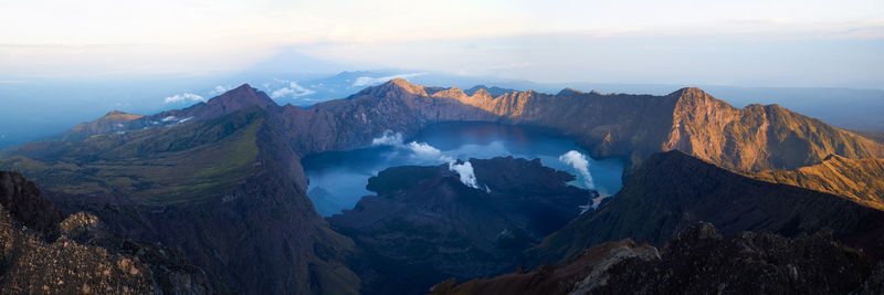 Panoramic view of mountains against sky