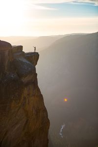 Scenic view of mountains against sky during sunset