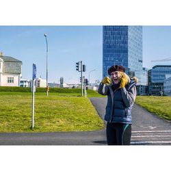 Woman standing in park