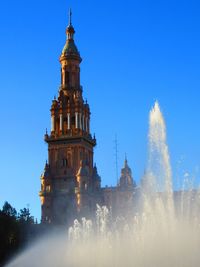 Panoramic view of historic building against clear sky