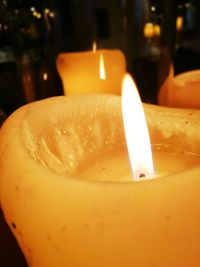 Close-up of lit candle