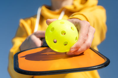 Close-up of toy against blue background