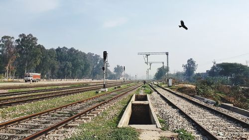 View of railroad tracks against sky