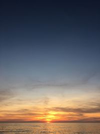 Scenic view of sea at sunset