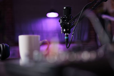 Close-up of microphone