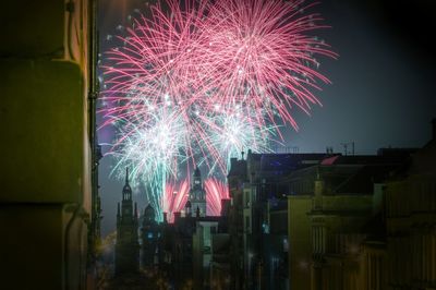 Fireworks display at night