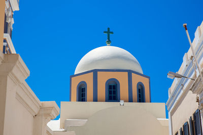 Dome of the saint john the baptist church in the city of fira in the island of santorini